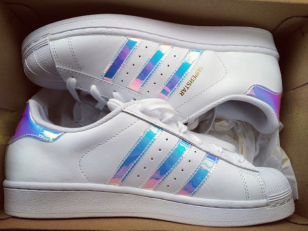 adidas white holographic trainers